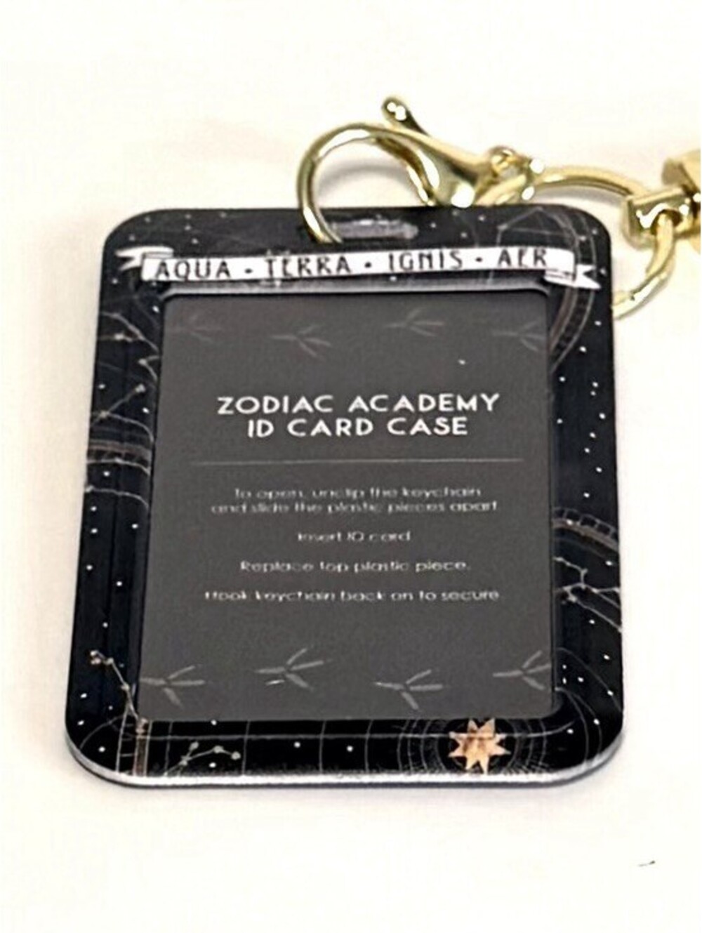 OwlCrate Zodiac Academy ID Card Holder Keychain NWT Bookish Exclusive